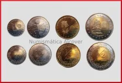 LIBIA Serie 4 monedas 50 y 100 dirhams 1/4 y 1/2 Dinar 2014  SC