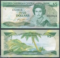 EAST CARIBBEAN STATES 5 Dólares 1986 1988 Pick  18k SC-