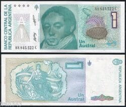 ARGENTINA 1 Austral 1985 1989 Pick 323b SC