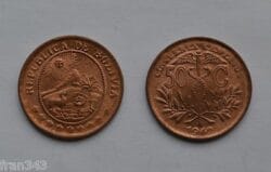 BOLIVIA 50 centavos 1942 km#182a,1 SC-