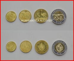URUGUAY FULL COIN SET 1 2 5 y 10 Pesos 2012-2014 SC / UNC