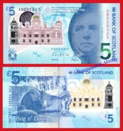ESCOCIA  BANK OF SCOTLAND  5 Libras 2016 Polímero Pick 130  SC / UNC