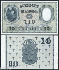 SUECIA 10 Coronas 1958 Pick 43f  SC