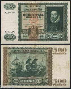 500 PESETAS 1940 JUAN DE AUSTRIA Serie A2844212 P.119 (EL DE LA FOTO)