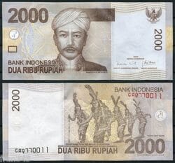INDONESIA 2000 Rupias 2009 Pick 148a  SC  /  UNC