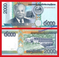 LAOS 2000 Kip 2011  Pick 41 SC