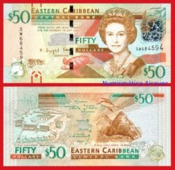 EAST CARIBBEAN STATES CARIBE 50 Dolares 2015 Pick 54b  SC / UNC