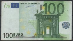 ERROR IMPRESION 100 Euros 2002 Parche holográfico desplazado