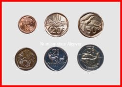 SUDAFRICA SOUTH AFRICA 10 20 50 Cents 1 2 y 5 Rand 2023-2024  SC / UNC