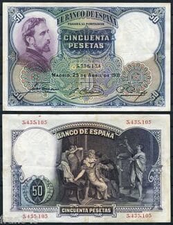 50 Pesetas E ROSALES 1931 EBC / SPAIN PICK 82 - XF