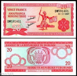 BURUNDI 20 Francos 2007 Pick 27d SC / UNC