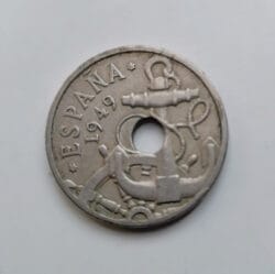 Moneda 50 Céntimos 1949 ERROR Agujero desplazado