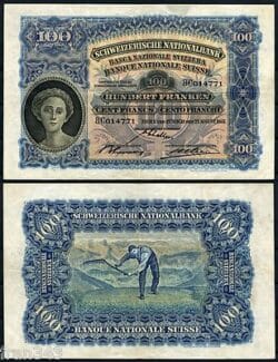 SUIZA 100 Francos 1924 1937 Pick 35i  MBC-