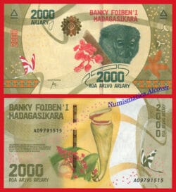 MADAGASCAR 2000 Ariary 2017 Pick 101 SC