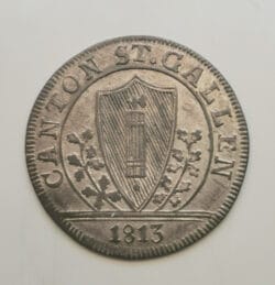 SUIZA SWITZERLAND ST GALLEN 1 Bazen batzen 1813 K km#110