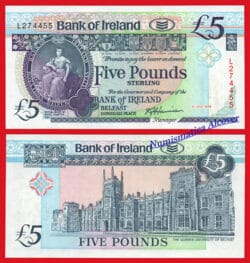 IRLANDA DEL NORTE Bank of Ireland 5 Libras 1994 Pick 70c SC
