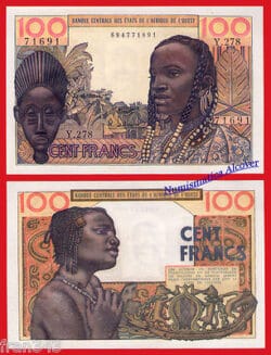 ESTADOS DE ÁFRICA DEL OESTE 100 Francos 1959 Pick 2b  SC