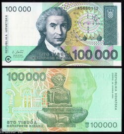 CROACIA 100000 dinara 1993 Pick 27 SC