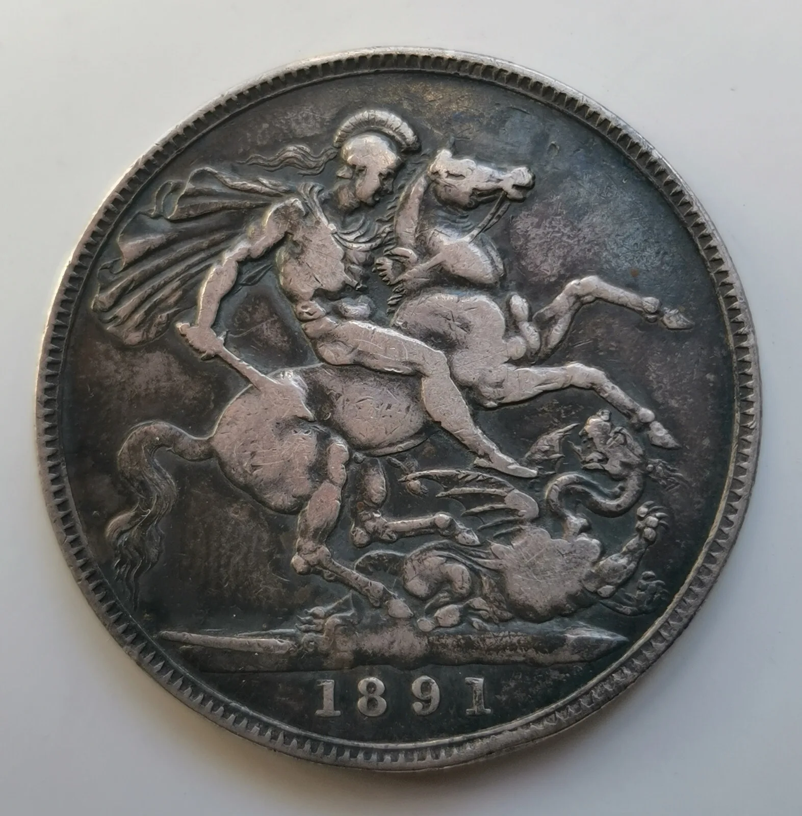 GRAN BRETAÑA 1 Corona Victoria Jubileo 1891 MBC - Imagen 2