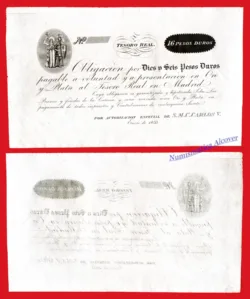 CARLOS IV Pretendiente Tesoro Real 16 pesos duros 1835 SC-