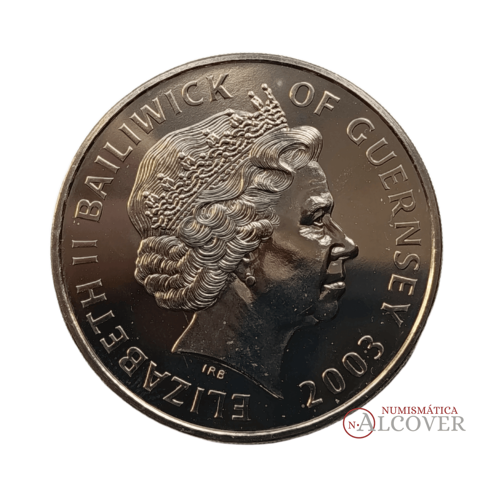GUERNSEY Isabel II 5 Libras 2003 Horatio Nelson Km# 160 SC - Imagen 2