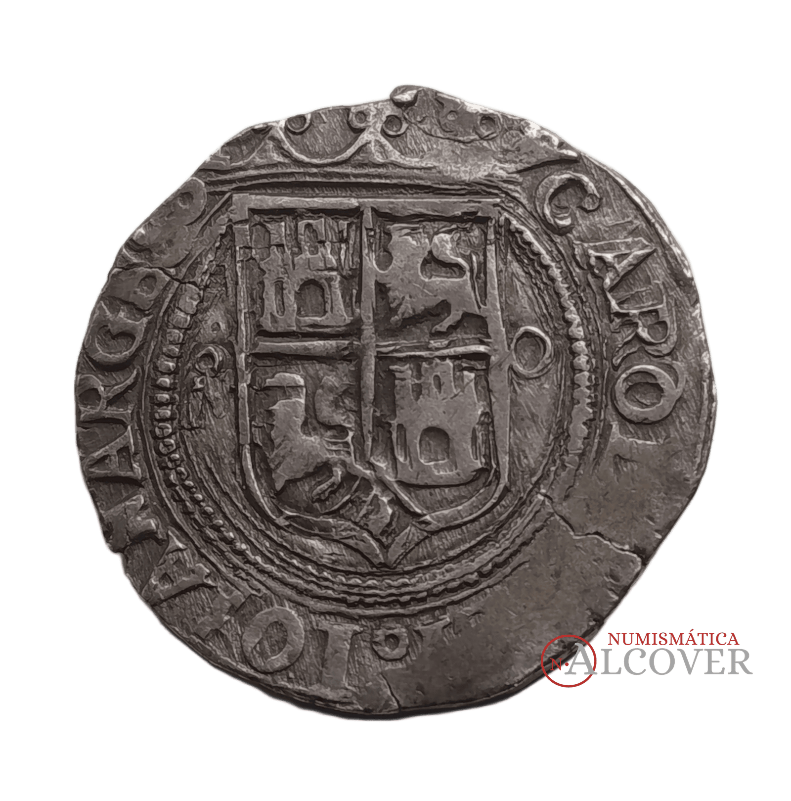 JUANA Y CARLOS 4 Reales (1554-1556) Carolus M-O México BC+ - Imagen 2