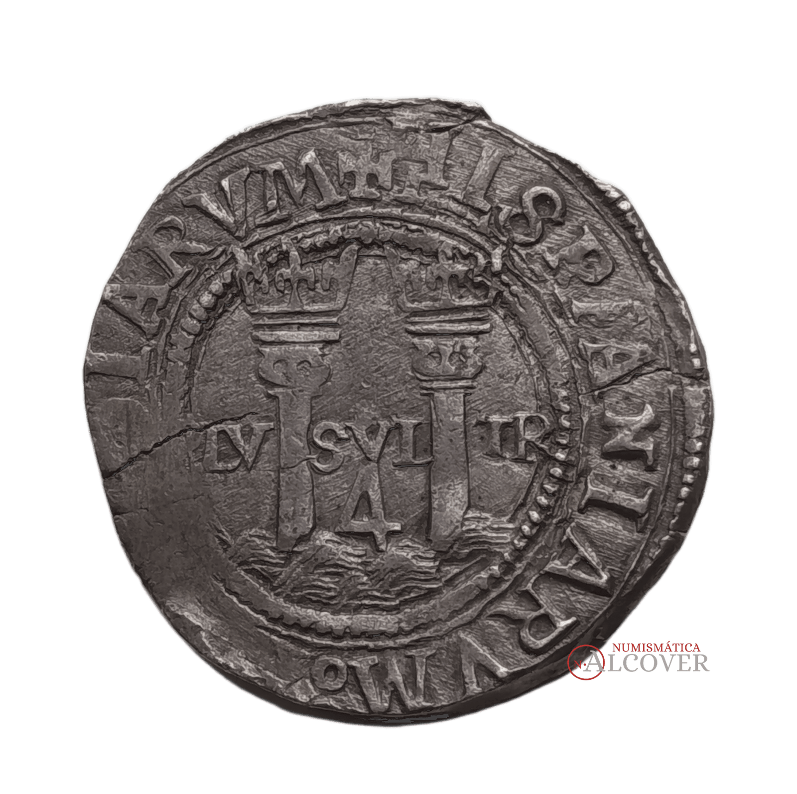 JUANA Y CARLOS 4 Reales (1554-1556) Carolus M-O México BC+