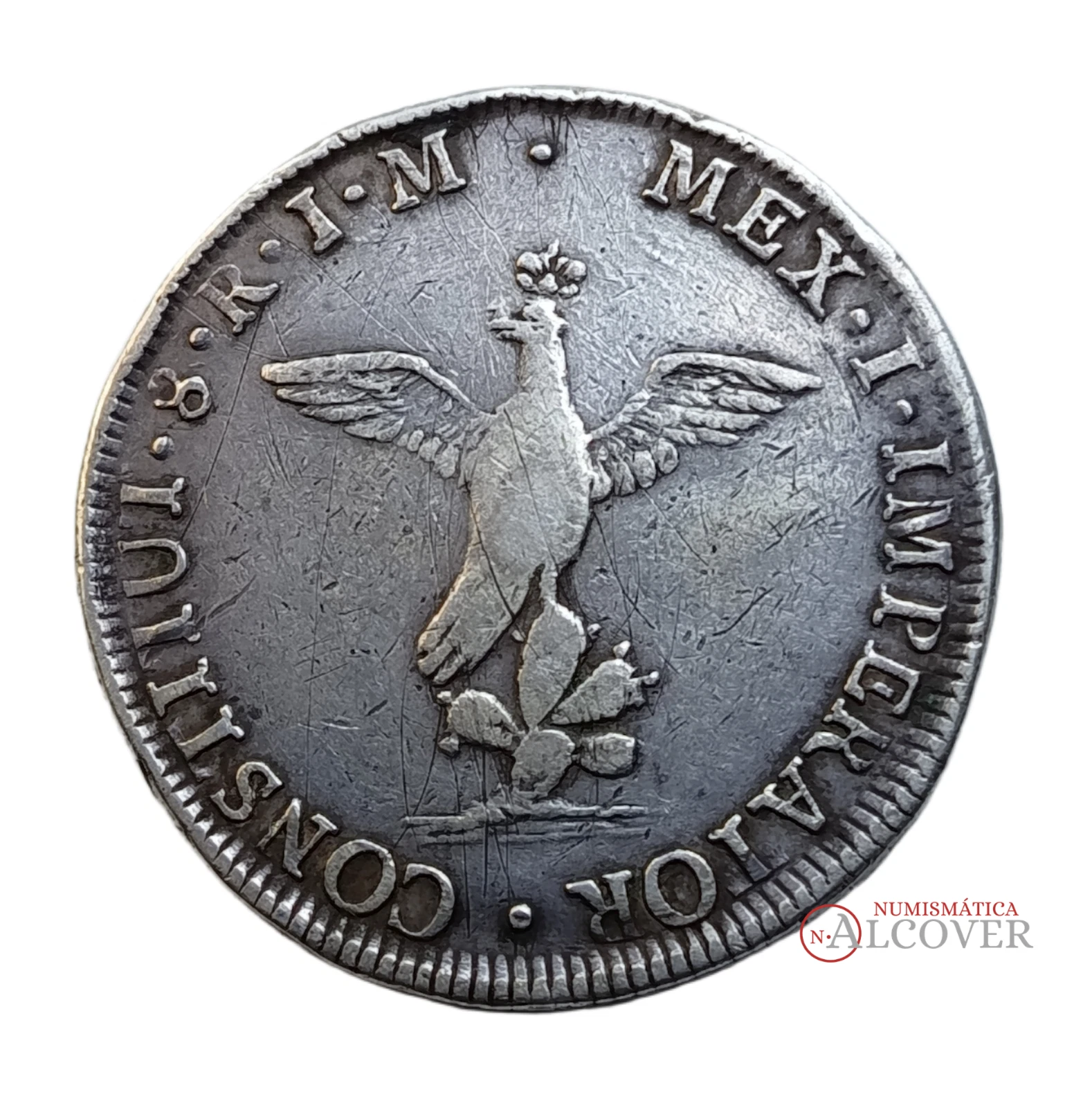 MÉXICO 8 Reales 1822 Agustín de Iturbide "Pollito" BC+