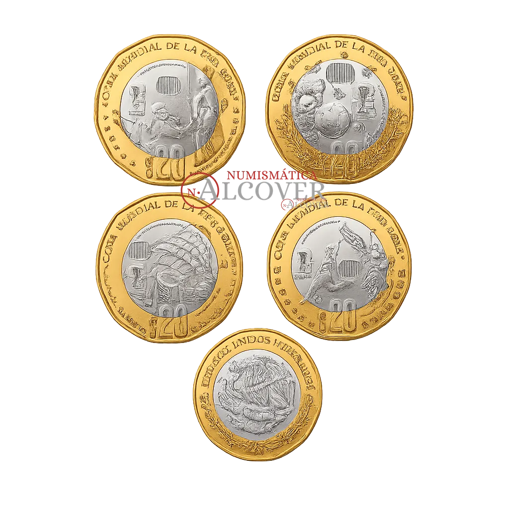 MÉXICO Serie completa 4 x 20 Pesos 2026 Copa Mundo Fútbol SC