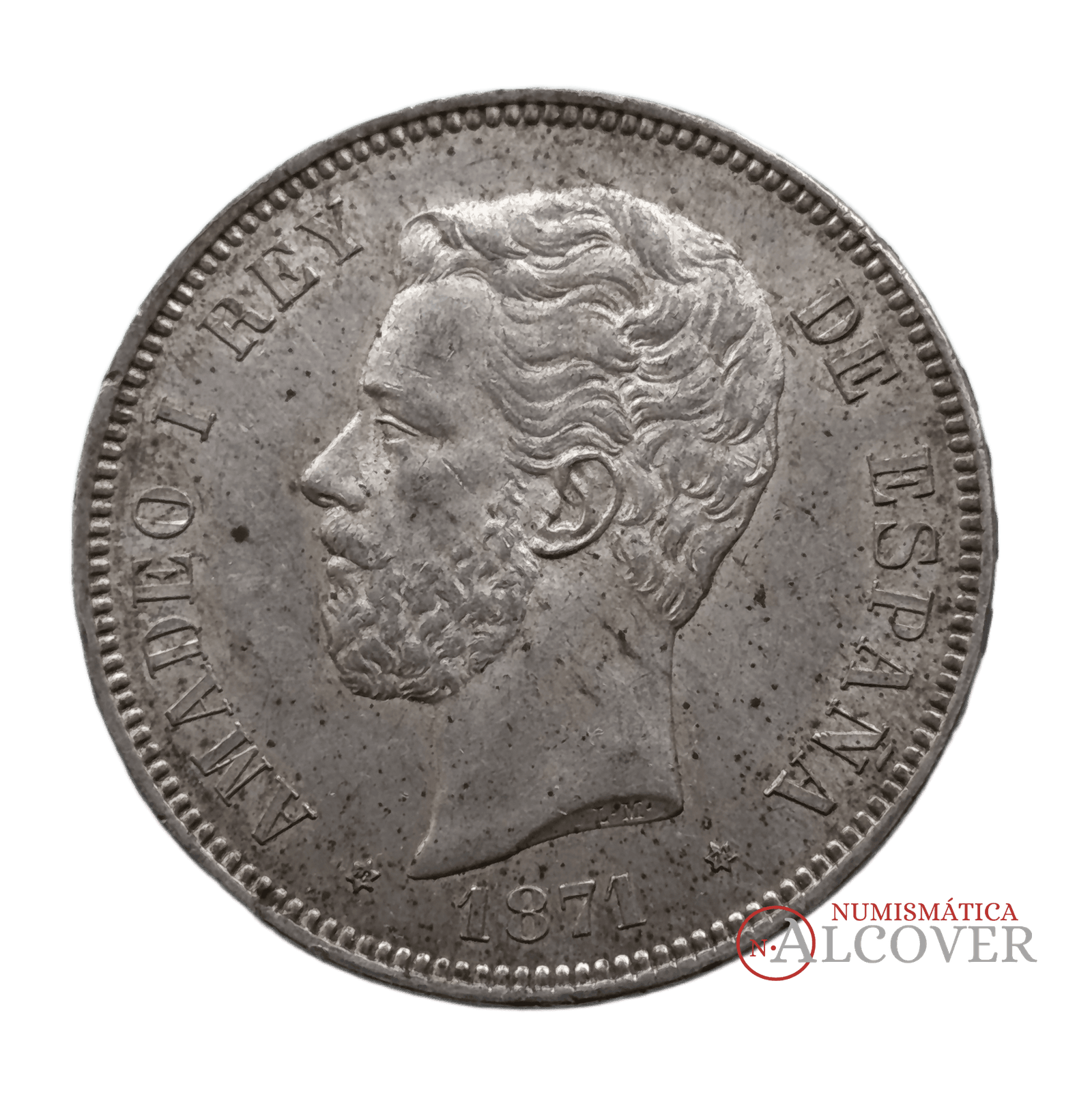 AMADEO I 5 Pesetas 1871 (18*71) SDM km#666 EBC+