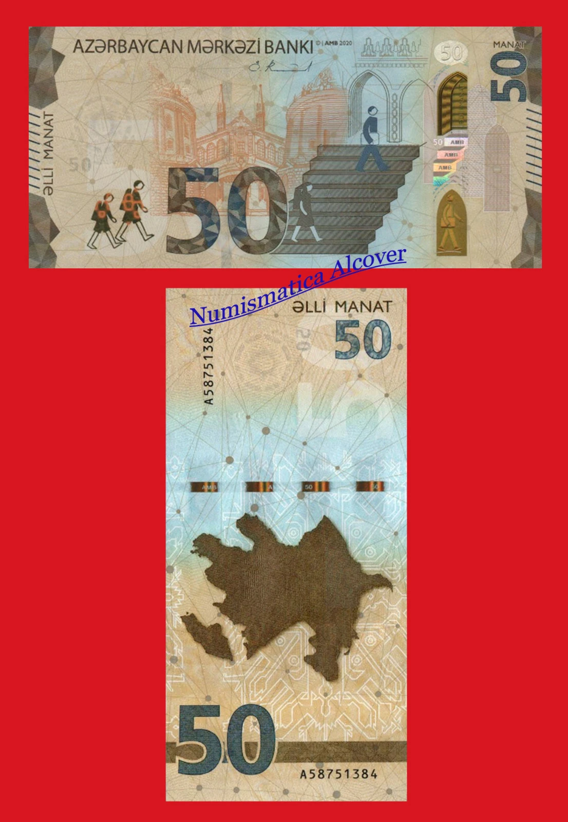 AZERBAIYÁN 50 Manat 2020 Pick 42 SC
