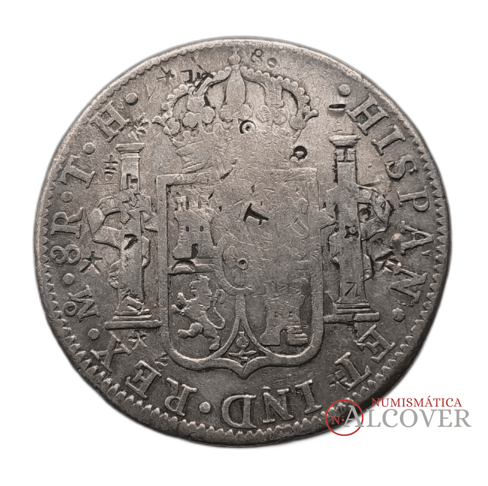 CARLOS IV 8 reales 1806 México T·H KM 109 Resellos BC - Imagen 2