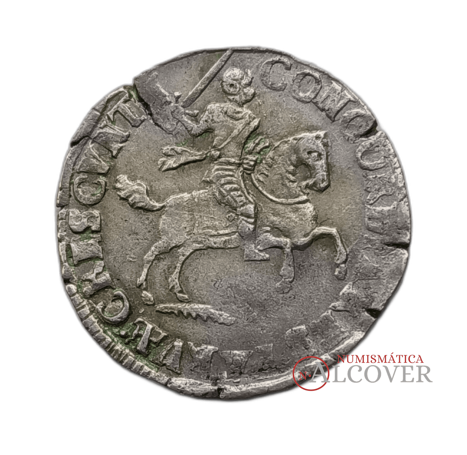 PAÍSES BAJOS DEVENTER 6 stuivers 1688 rijderschelling KM 78 plata BC