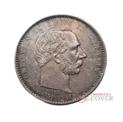DINAMARCA Critian IX 2 coronas 1888 25.º aniversario KM 799 plata EBC+