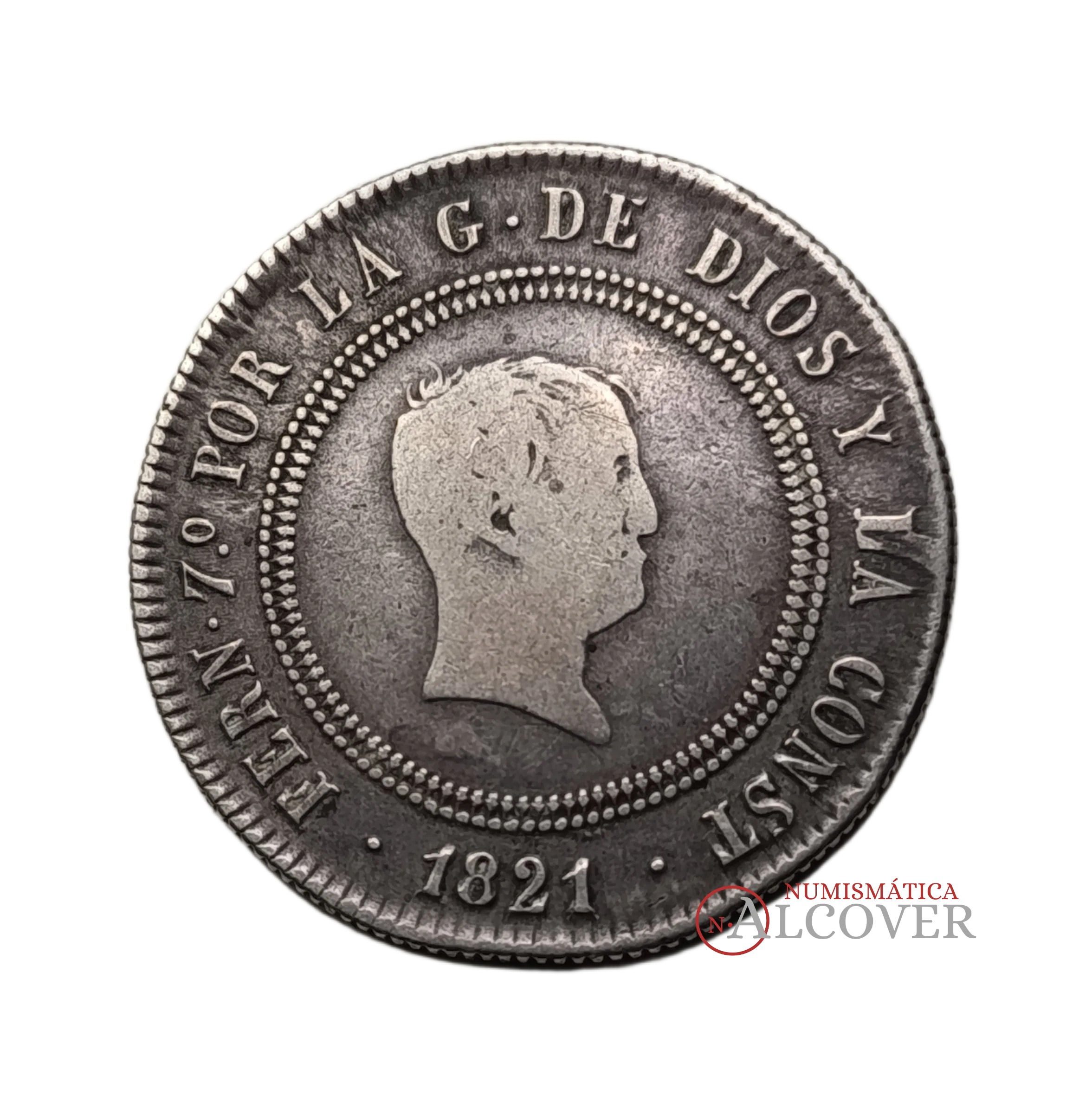 FERNANDO VII 10 Reales 1821 Madrid SR MBC