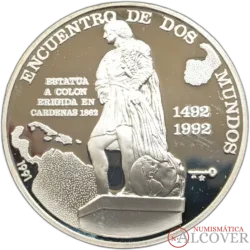 CUBA 10 pesos 1991 Encuentro de Dos Mundos Cristóbal Colón KM 337 Proof