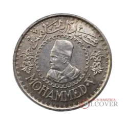 MARRUECOS 500 Francos 1956 AH 1376 Mohammed V Y#54 plata EBC