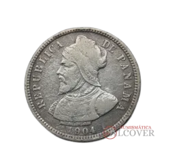 PANAMÁ 10 centésimos de balboa 1904 KM 3 plata BC