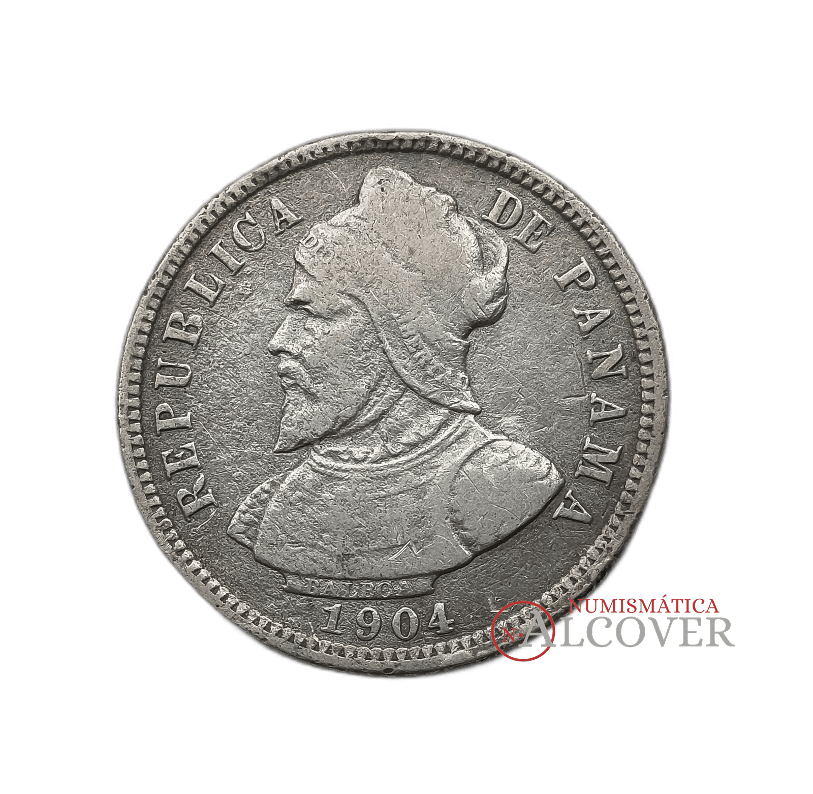 PANAMÁ 10 centésimos de balboa 1904 KM 3 plata BC