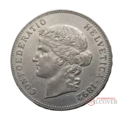 SUIZA 5 Francos 1892 B Berna km#34 MBC+