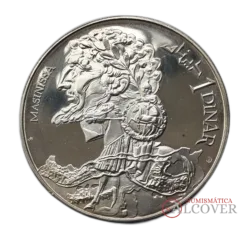 TÚNEZ 1 dinar 1969 Habib Bourguiba Masinisa KM 293 plata Proof