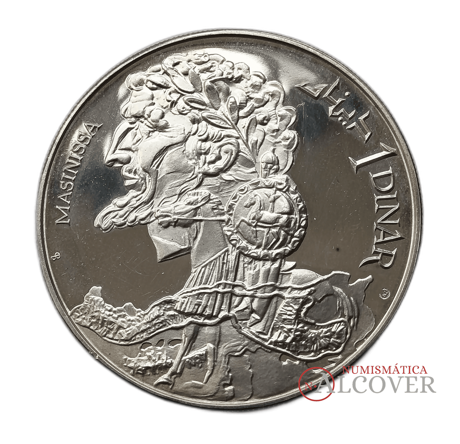 TÚNEZ 1 dinar 1969 Habib Bourguiba Masinisa KM 293 plata Proof