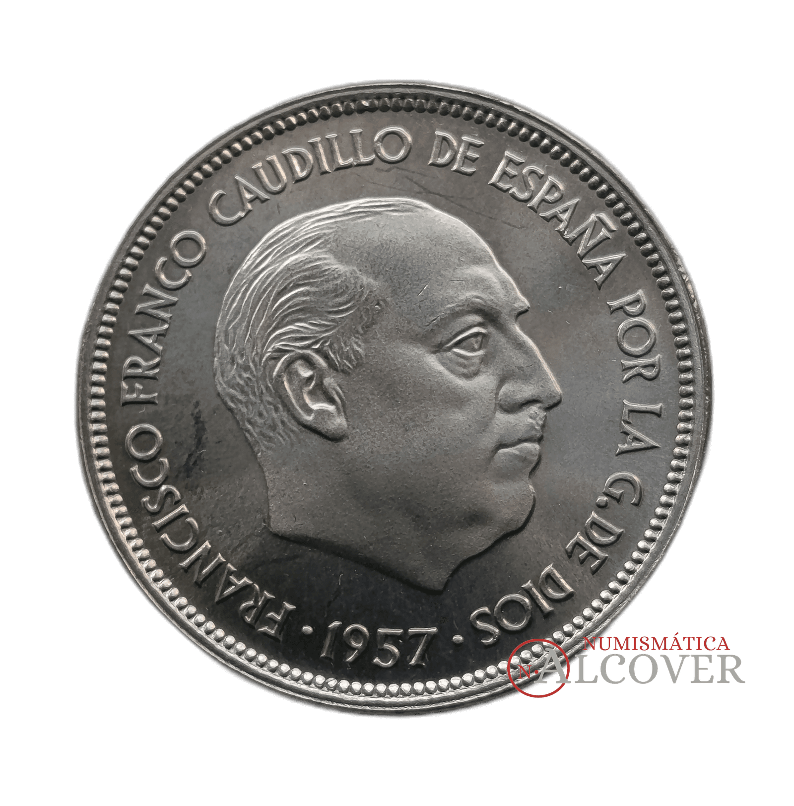 ESPAÑA 25 pesetas 1957 *72 Francisco Franco KM#787 SC