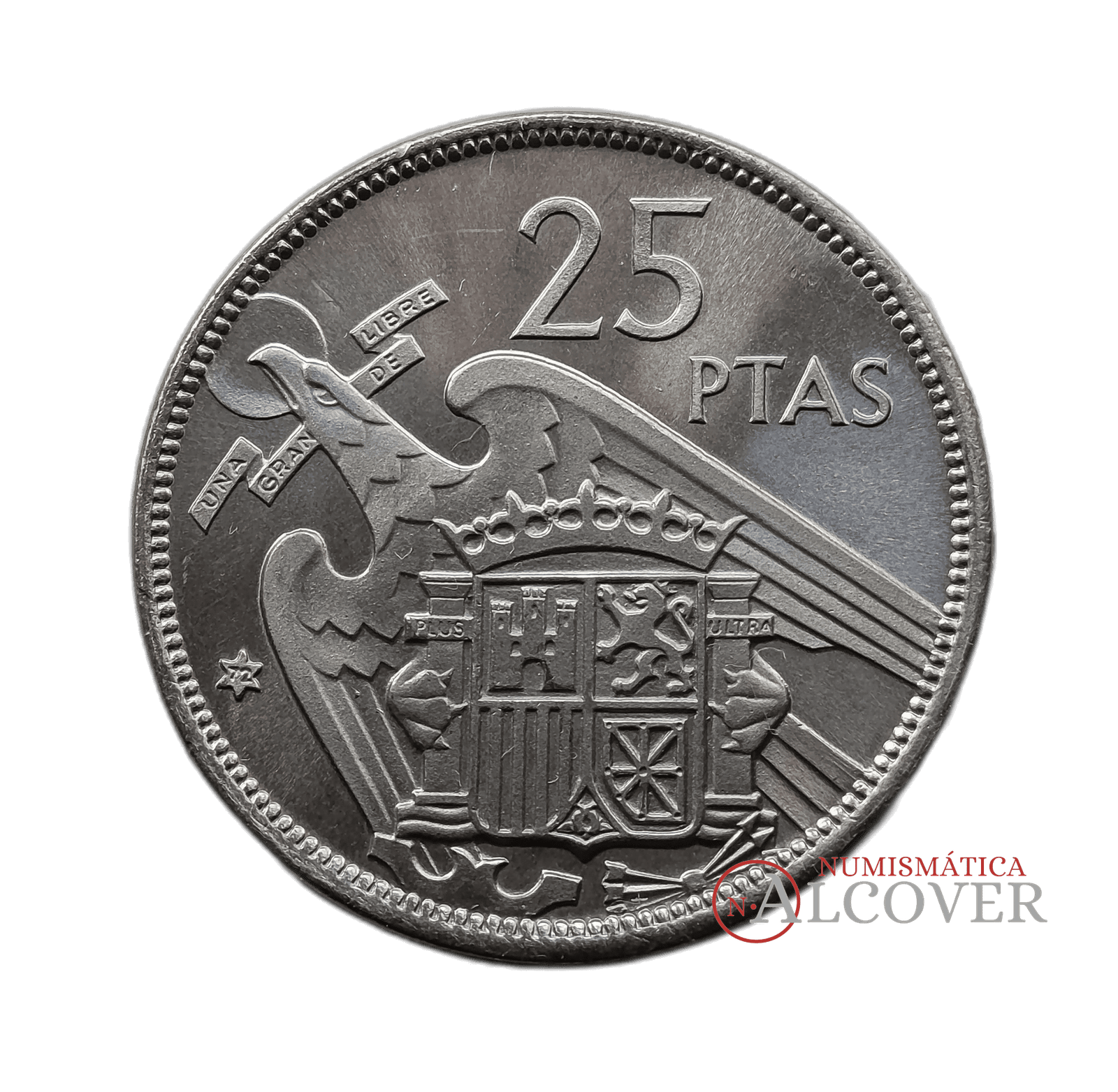 ESPAÑA 25 pesetas 1957 *72 Francisco Franco KM#787 SC - Imagen 2