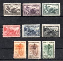 ESPAÑA 1938 Homenaje al Ejército Popular Las Milicias Edifil 792/800 serie completa sin charnela