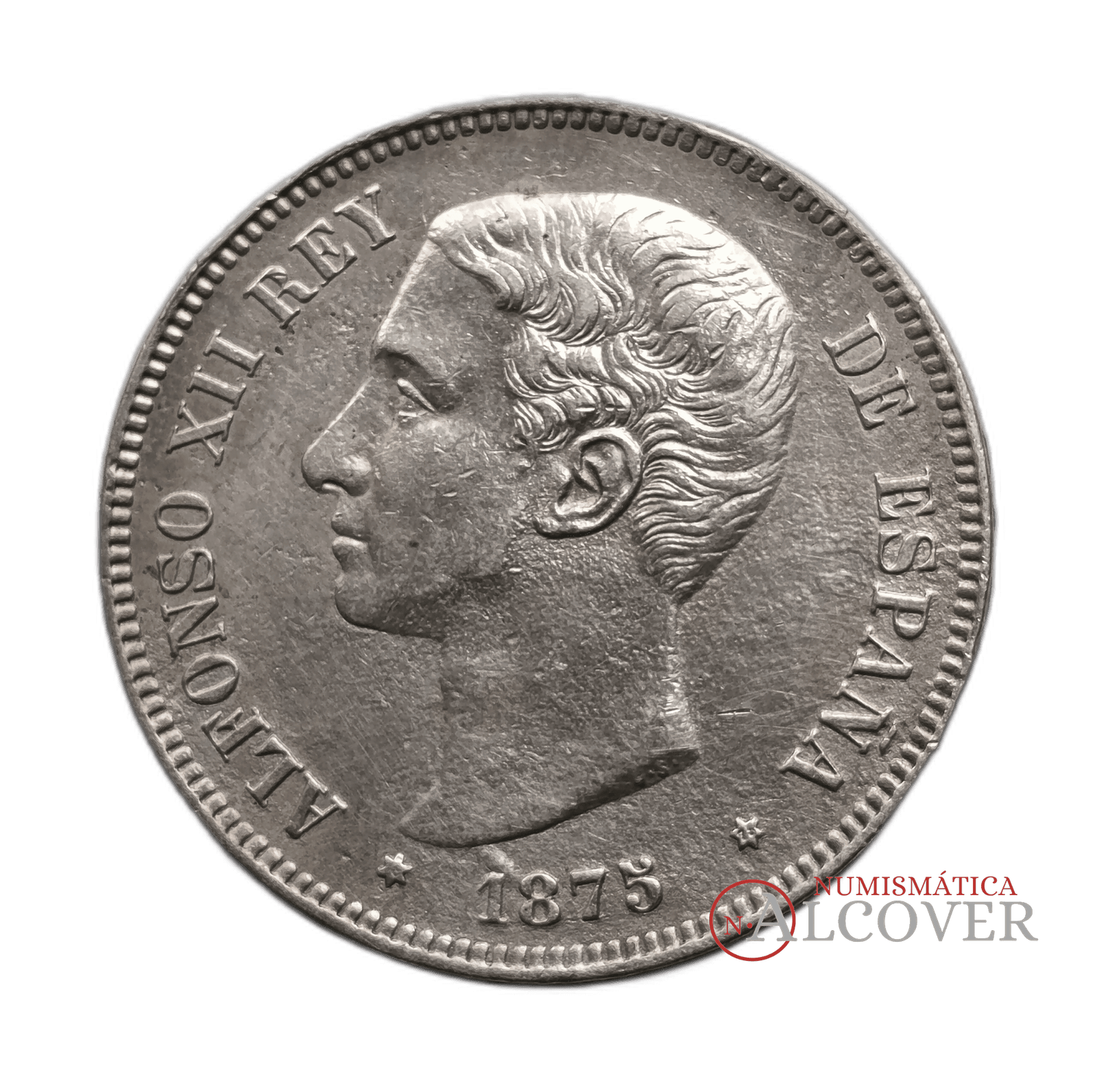 ESPAÑA Alfonso XII 5 Pesetas 1875 (*18-75) DE-M MBC