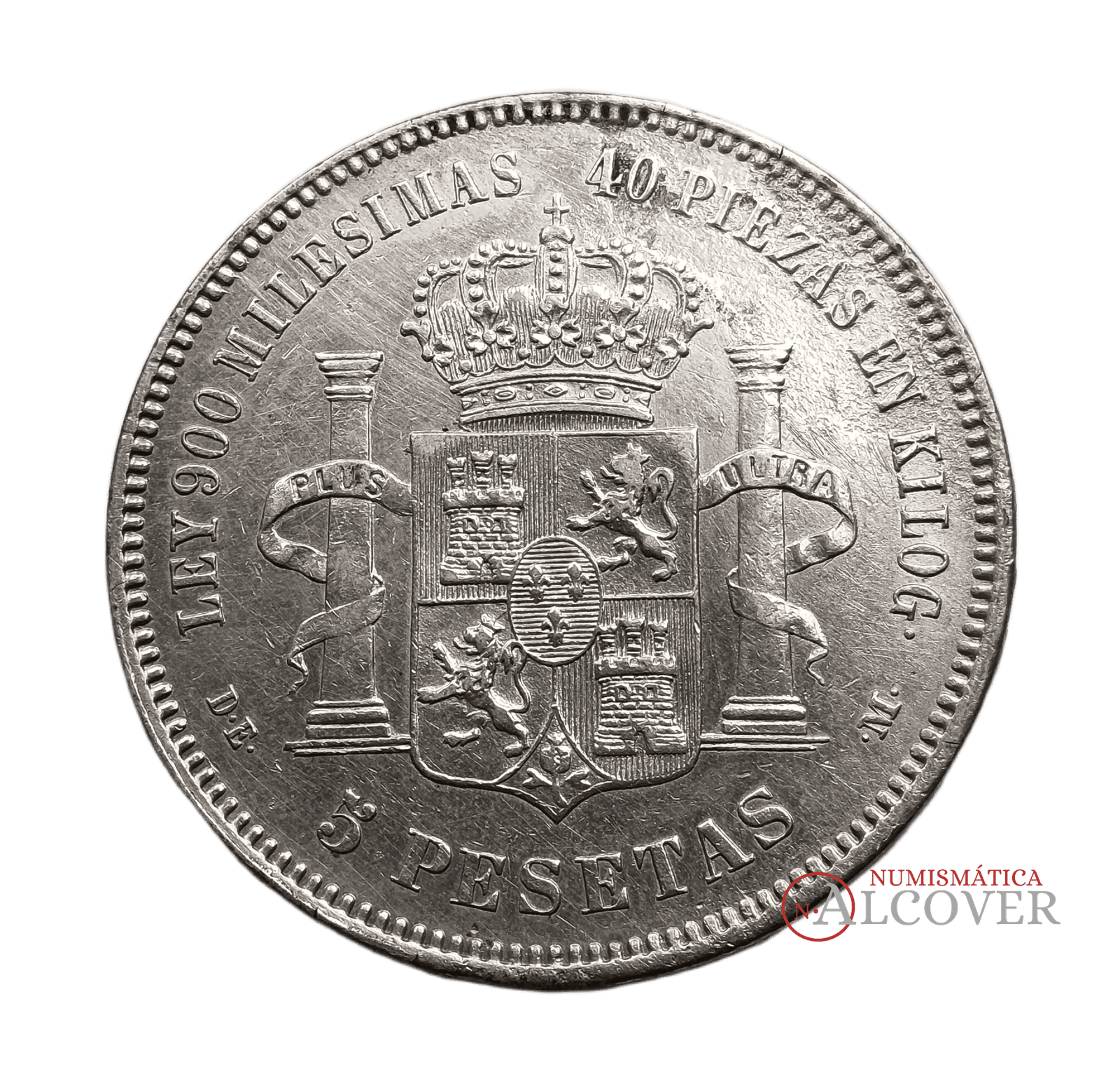 ESPAÑA Alfonso XII 5 Pesetas 1875 (*18-75) DE-M MBC - Imagen 2