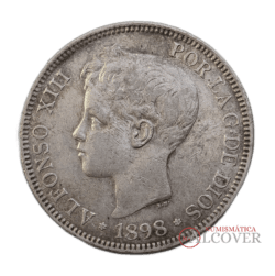 ESPAÑA Alfonso XIII 5 Pesetas 1898 (*18-98) SG V KM#707 MBC