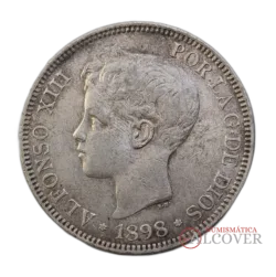 ESPAÑA Alfonso XIII 5 Pesetas 1898 (*18-98) SG V KM#707 MBC