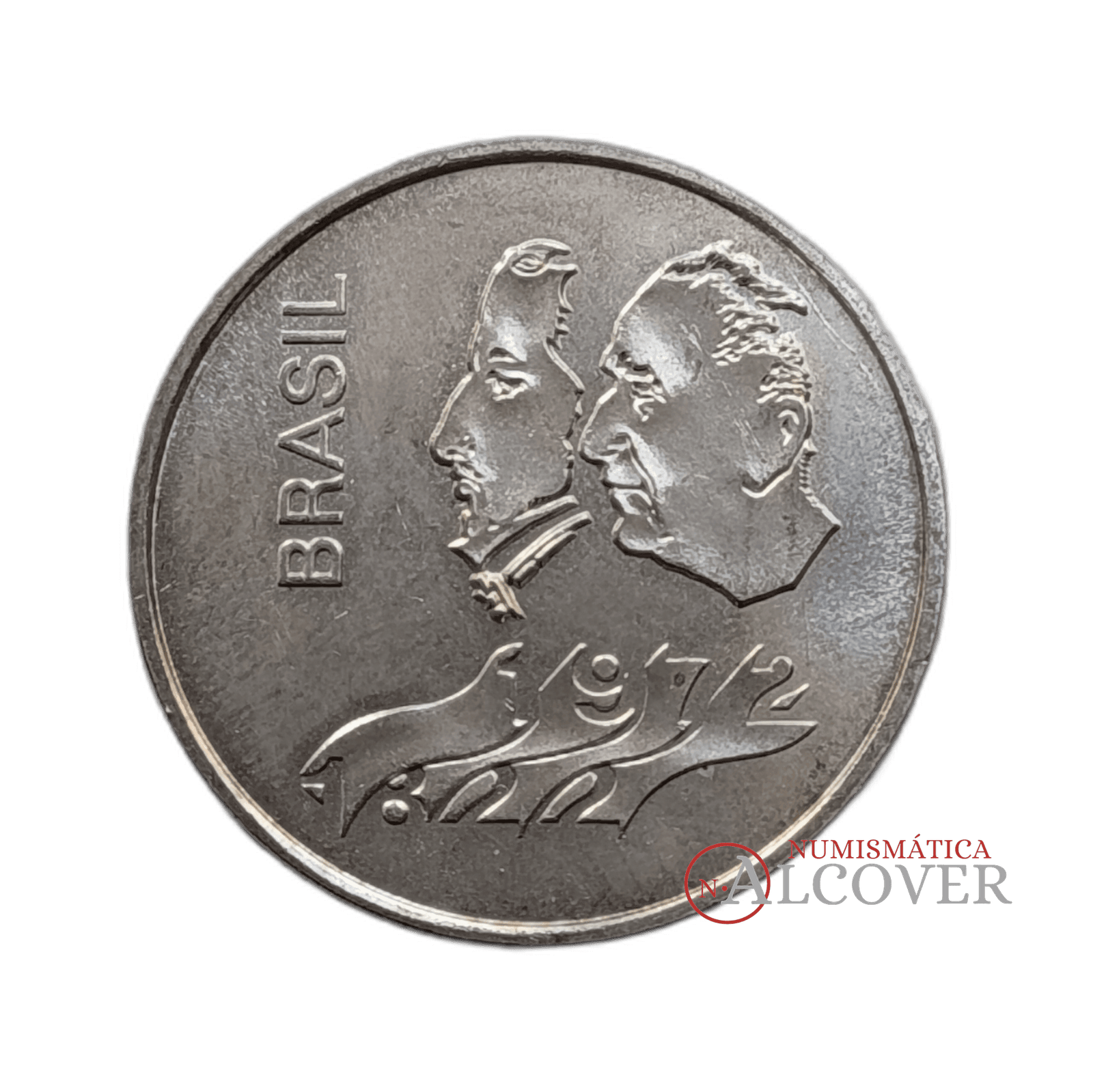 BRASIL 20 Cruzeiros 1972 150.º aniversario de la Independencia Plata KM#583 SC-